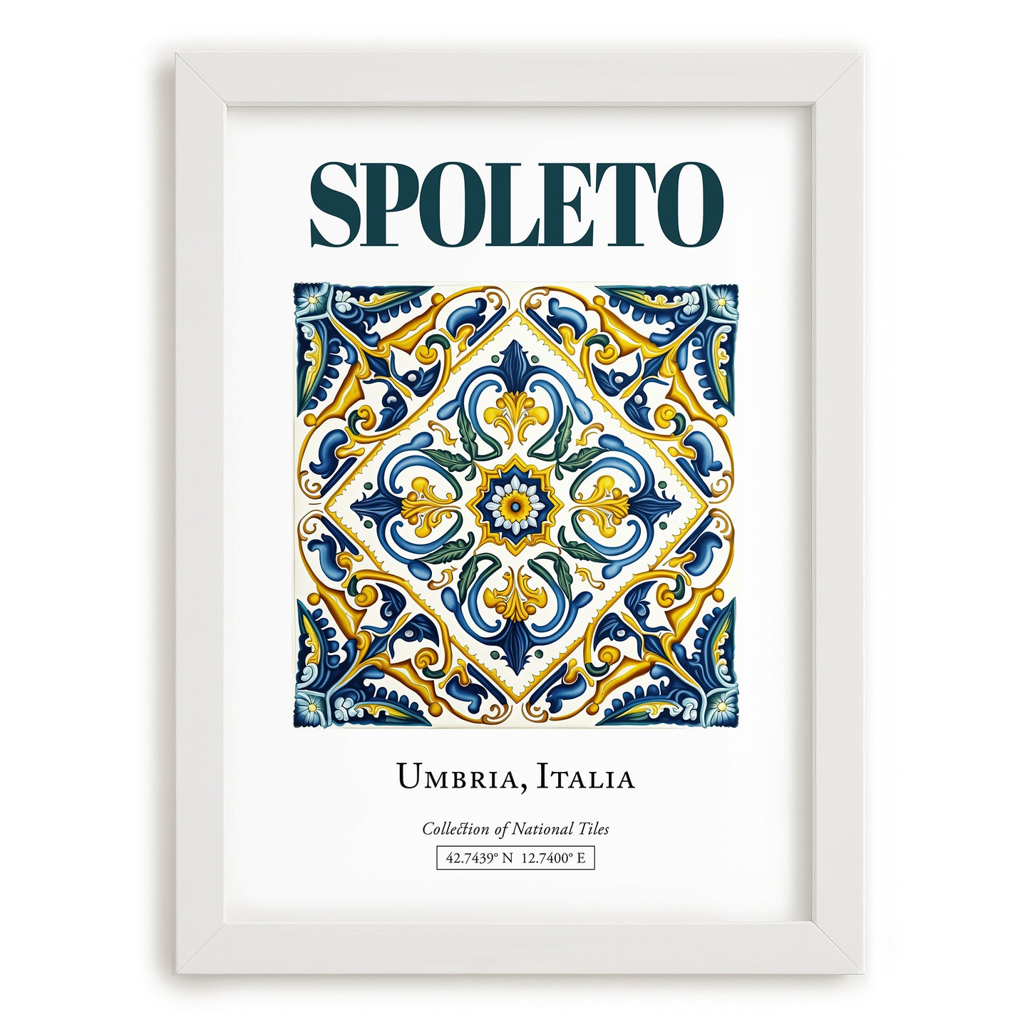 Spoleto, Italy – Away From Home Poster, placed in minimal white frame