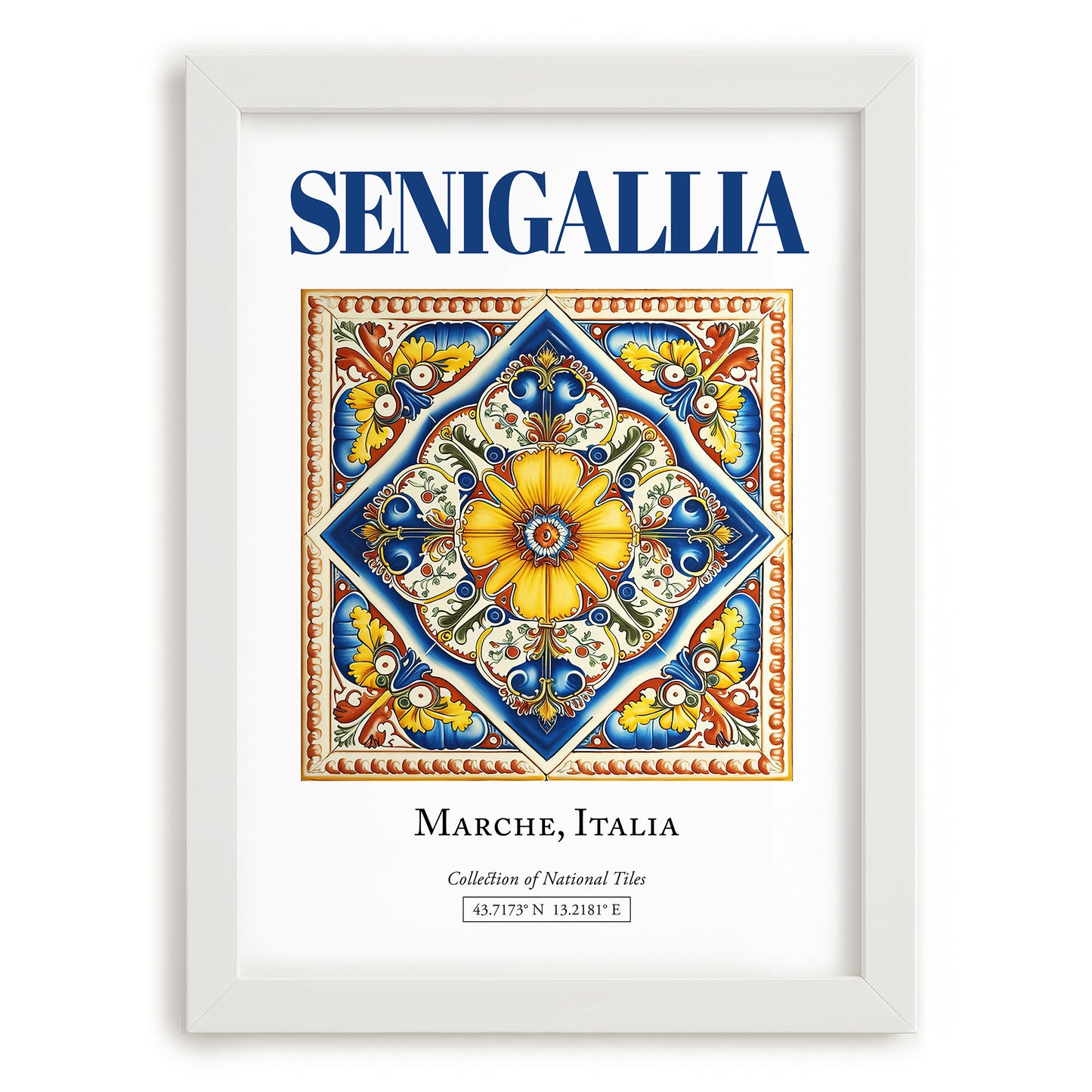 Senigallia, Italy – Tourist Destination Poster, placed in minimal white frame