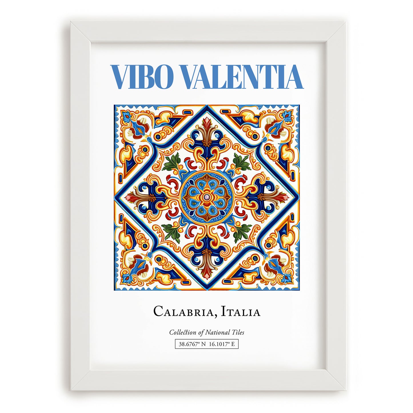 Vibo Valentia, Italy – World Heritage Travel Poster, placed in minimal white frame