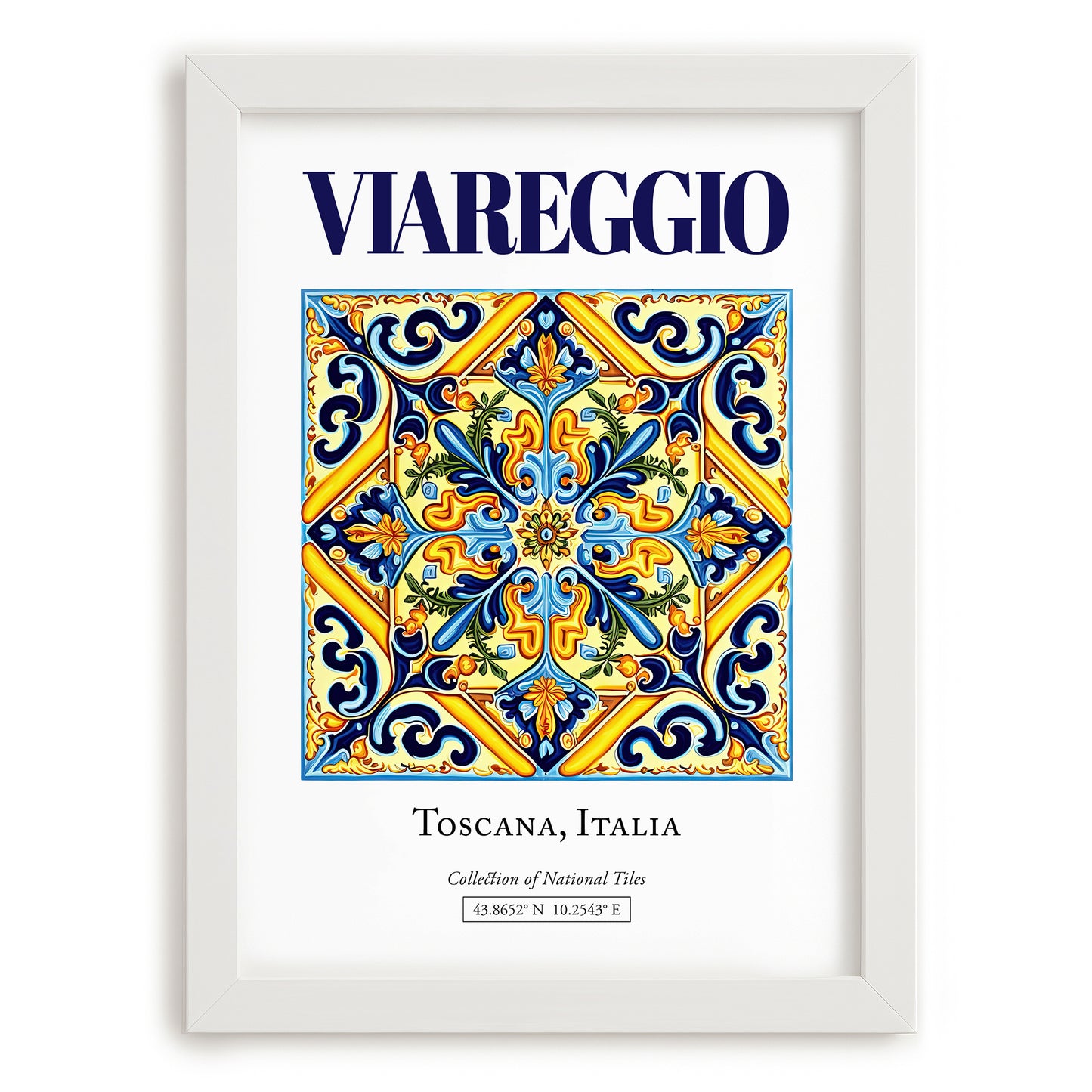 Viareggio, Italy – Travel Print, placed in minimal white frame
