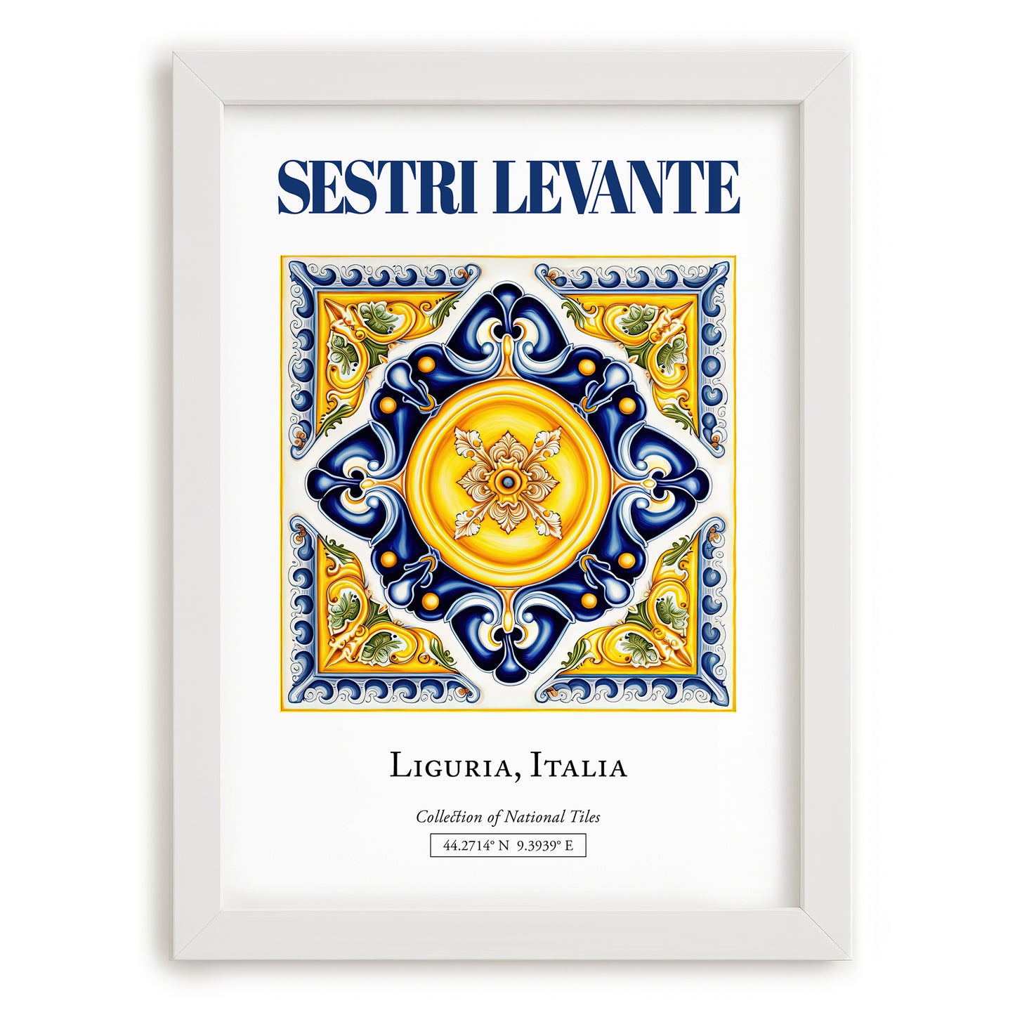 Sestri Levante, Italy – Travel Wall Decor, placed in minimal white frame