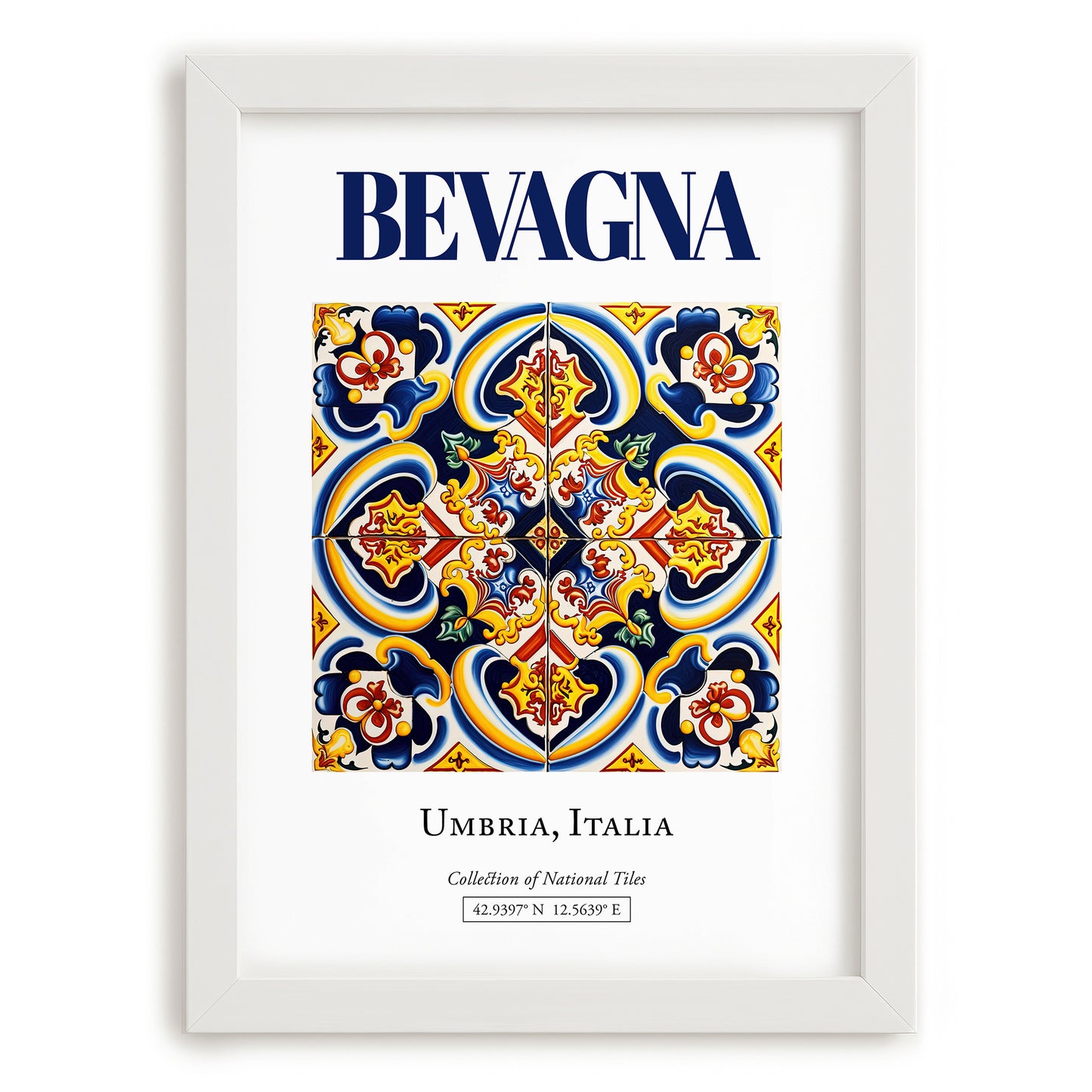 Bevagna, Italy – Travel Print, placed in minimal white frame