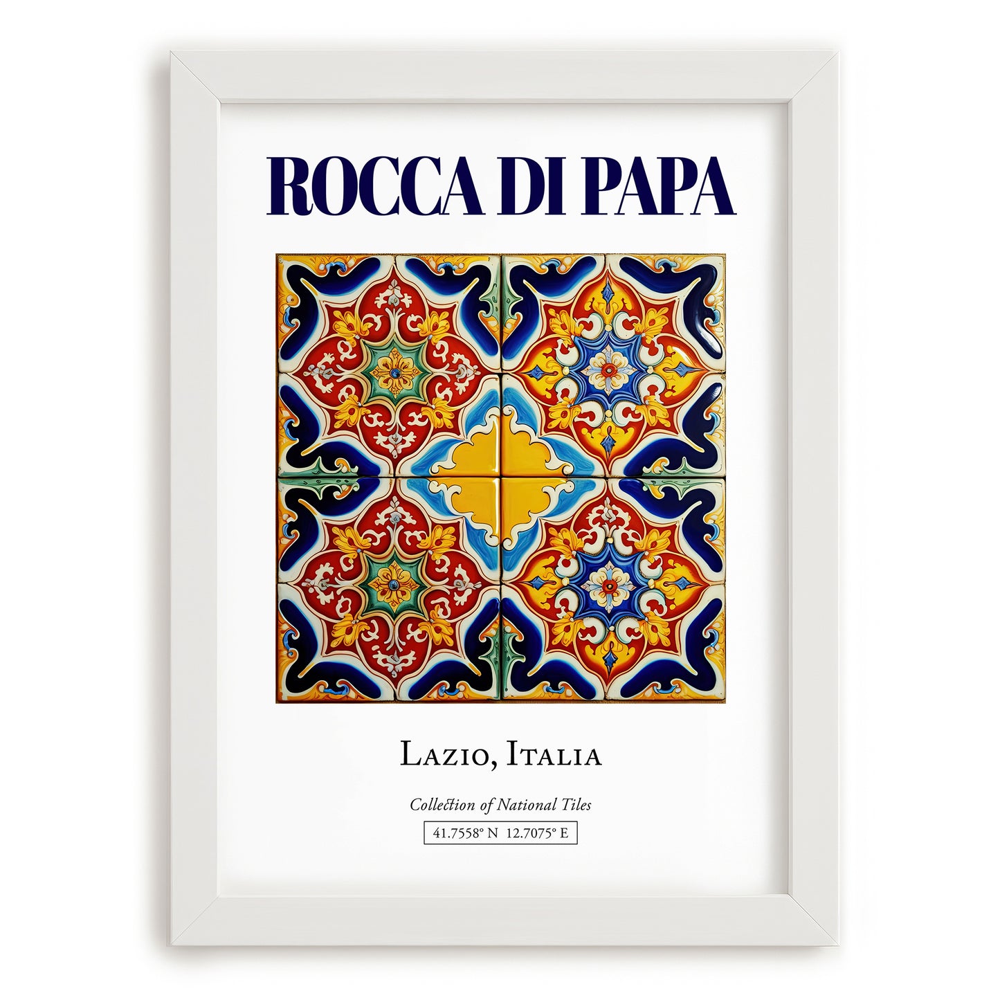 Rocca di Papa, Italy – World Heritage Travel Poster, placed in minimal white frame