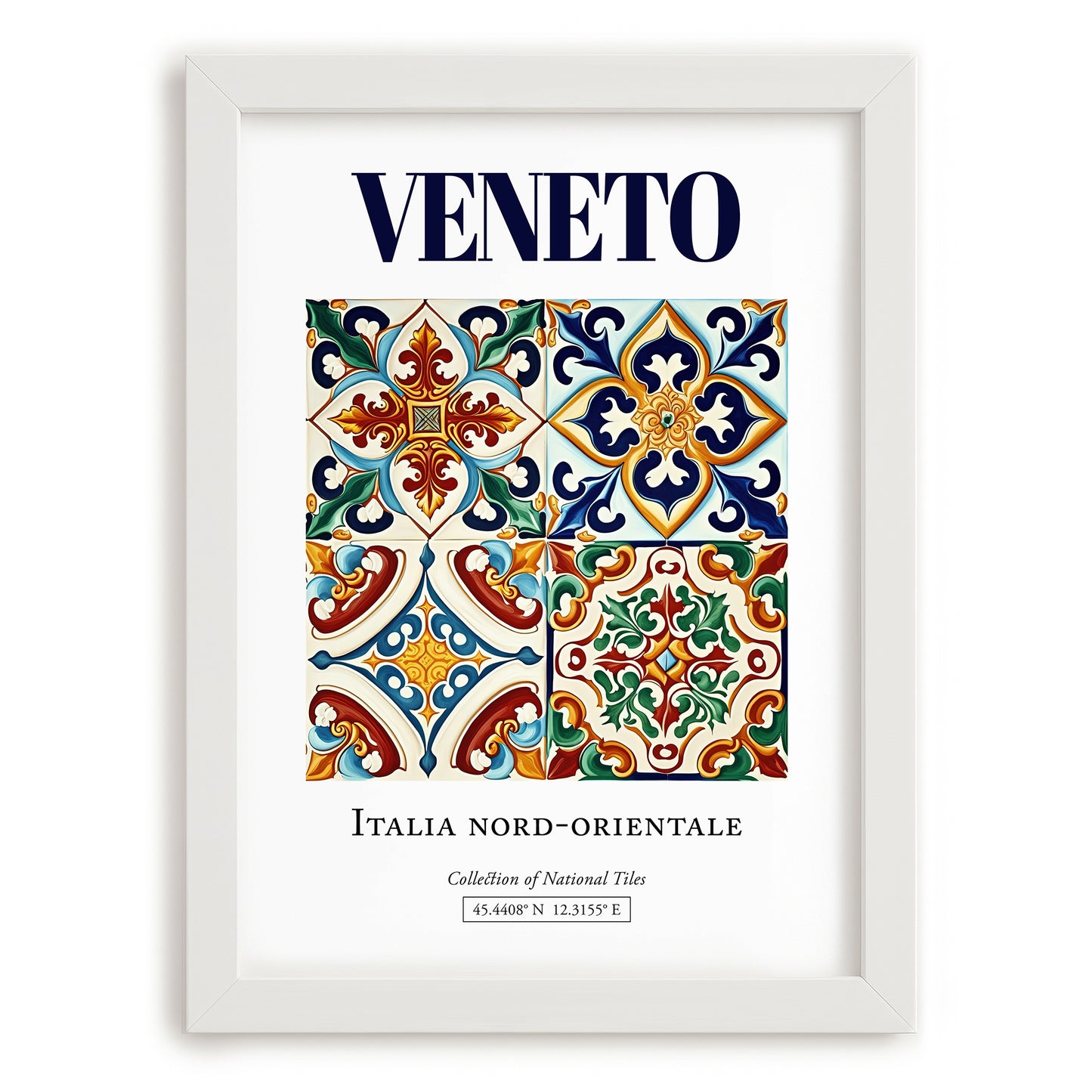Veneto, Italy – Travel Poster, placed in minimal white frame