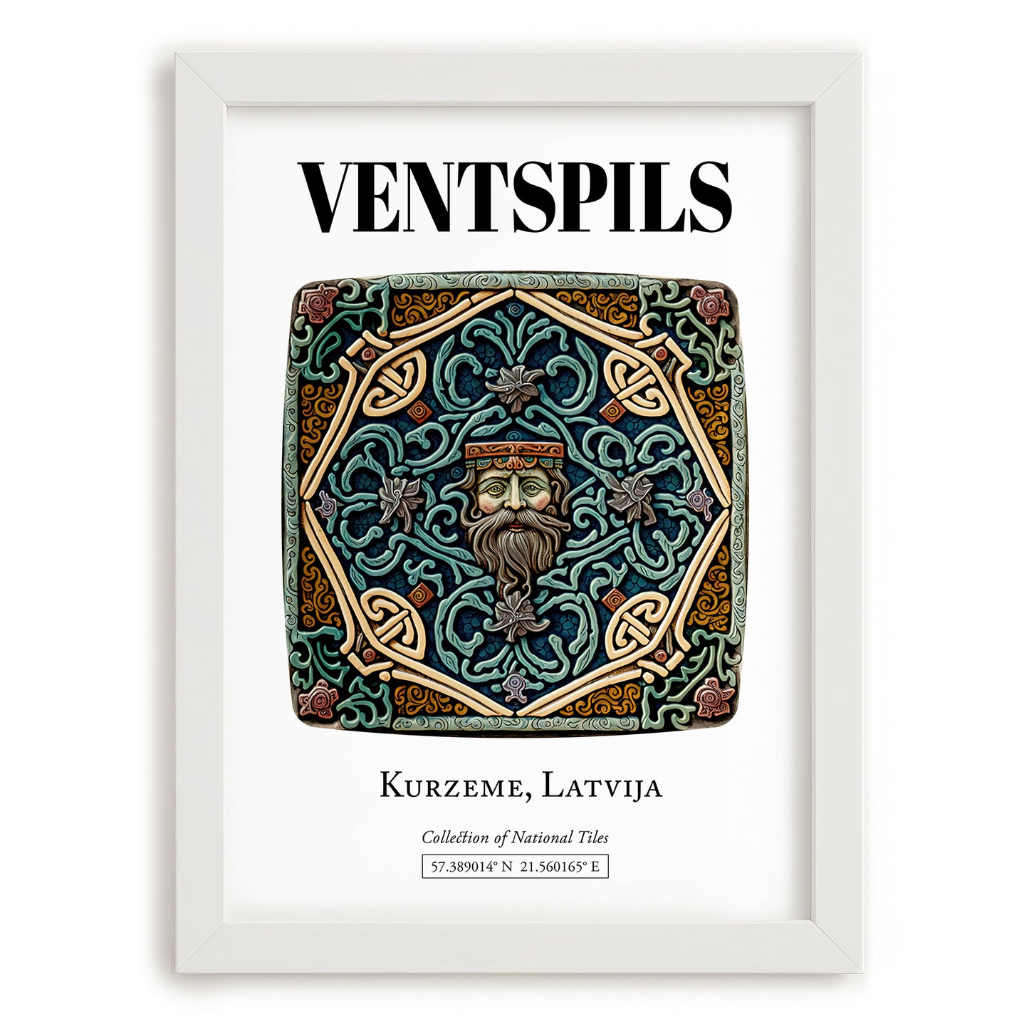 Ventspils, Latvia – Travel Print, placed in minimal white frame