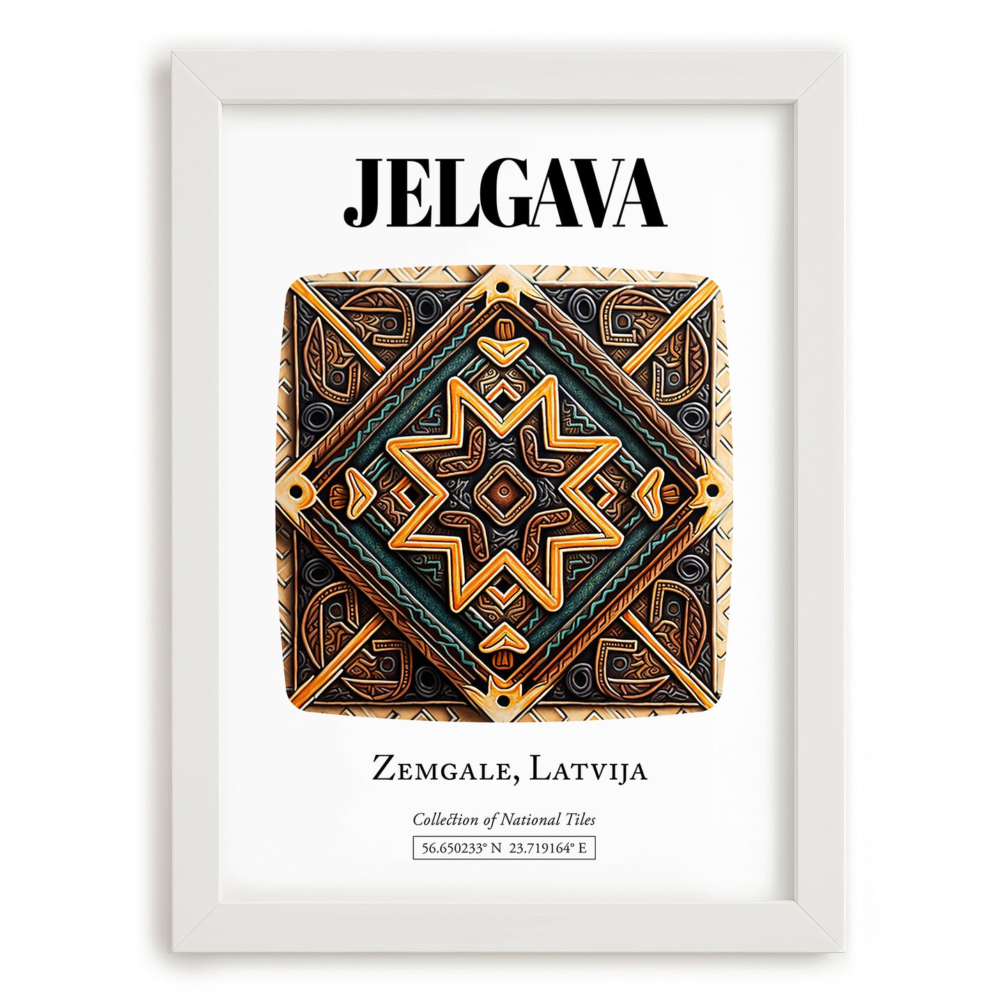 Jelgava, Latvia – Travel Wall Decor, placed in minimal white frame