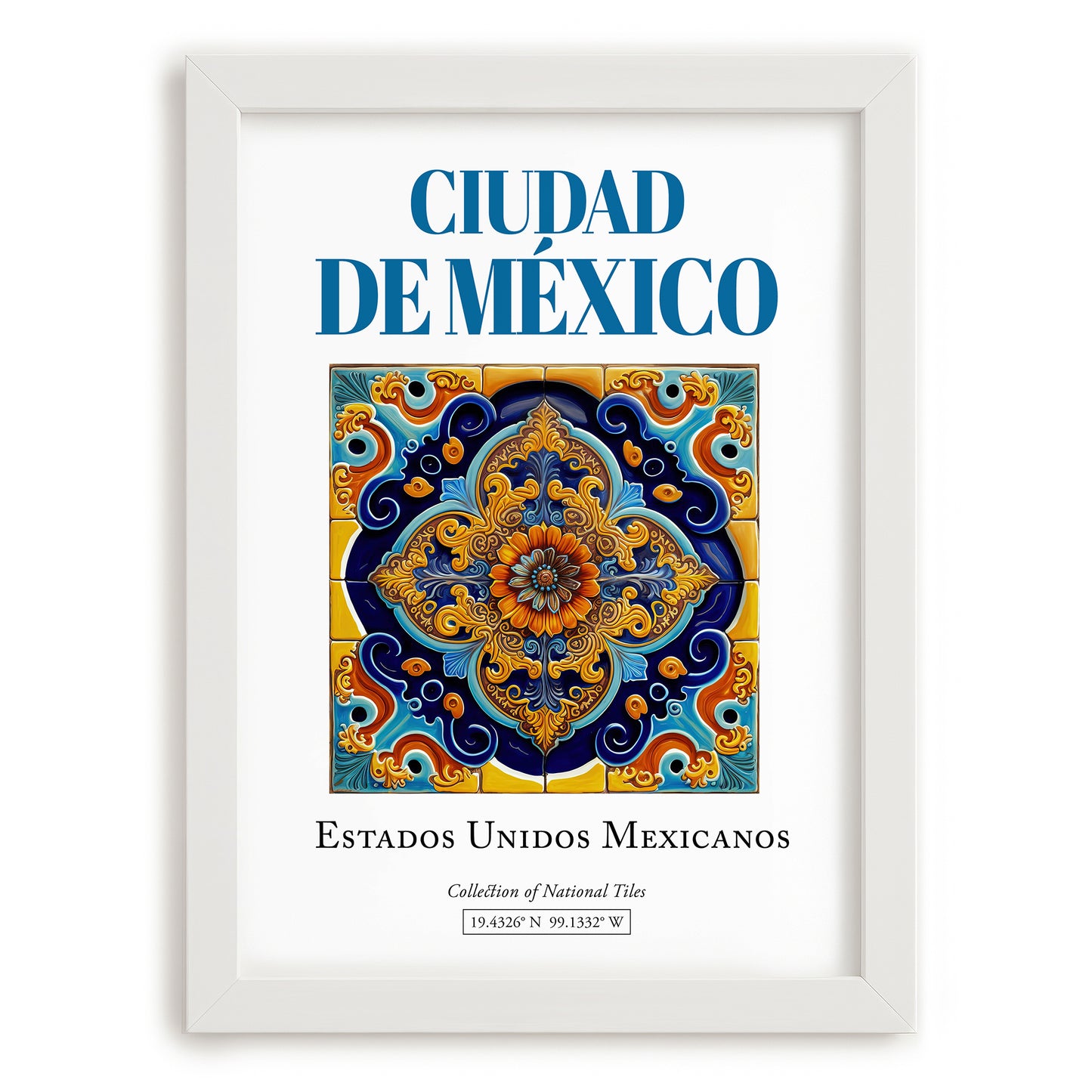 Ciudad de México, Mexico – Travel Print, placed in minimal white frame