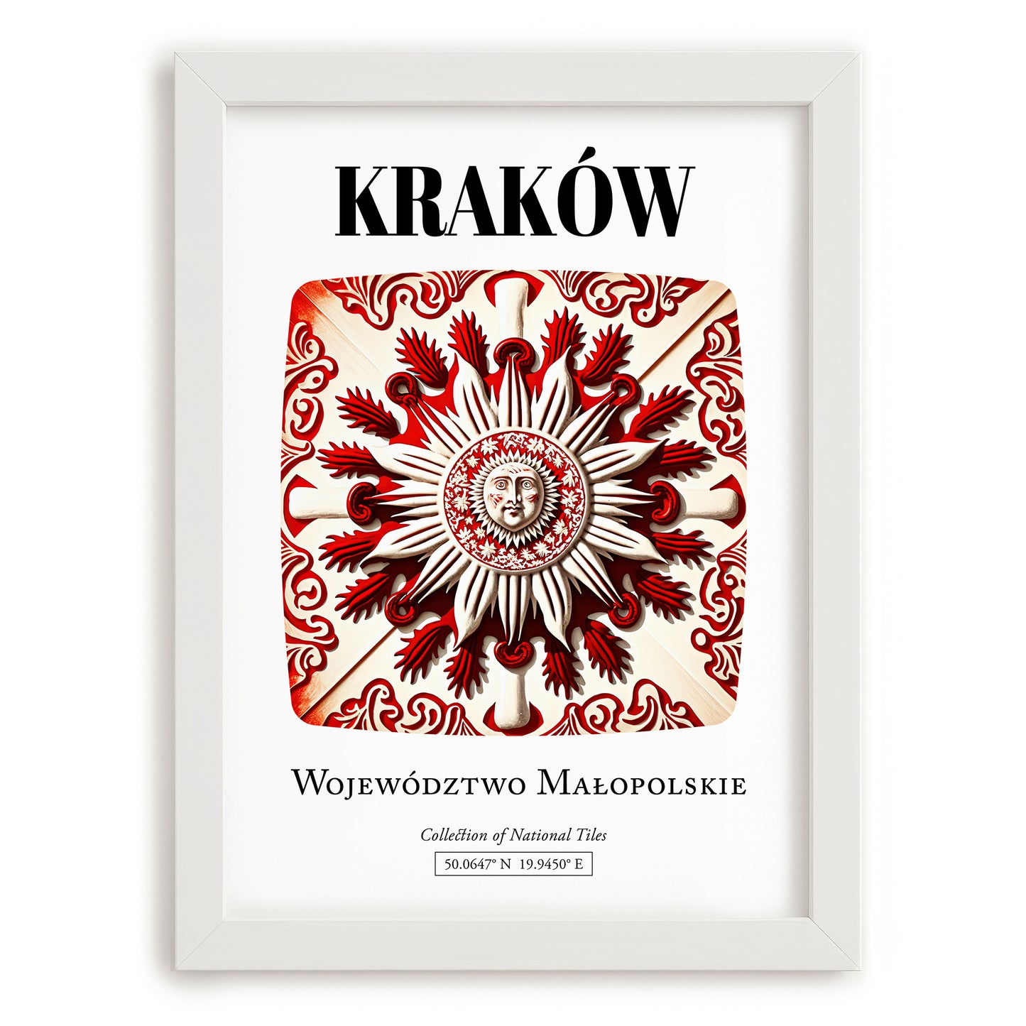 Kraków, Poland – Travel Print, placed in minimal white frame
