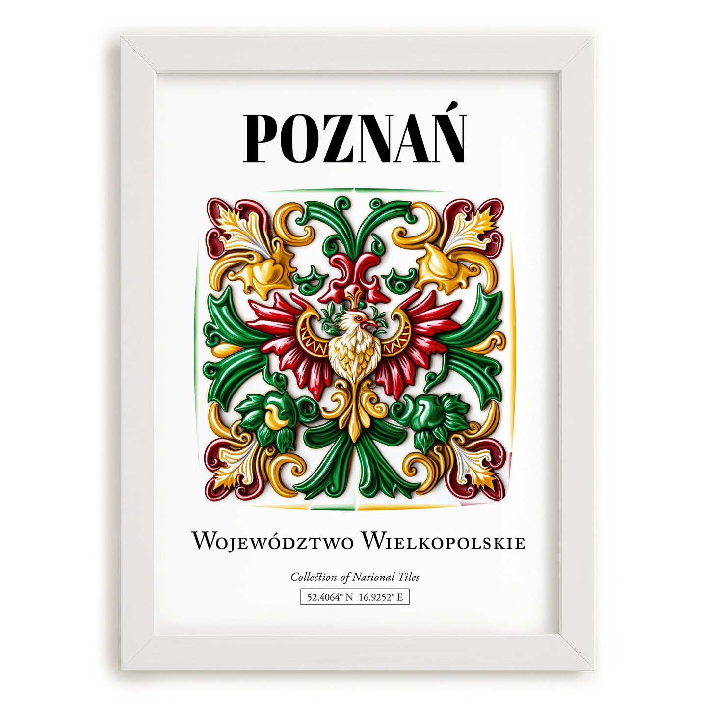 Poznań, Poland – Travel Wall Art, placed in minimal white frame