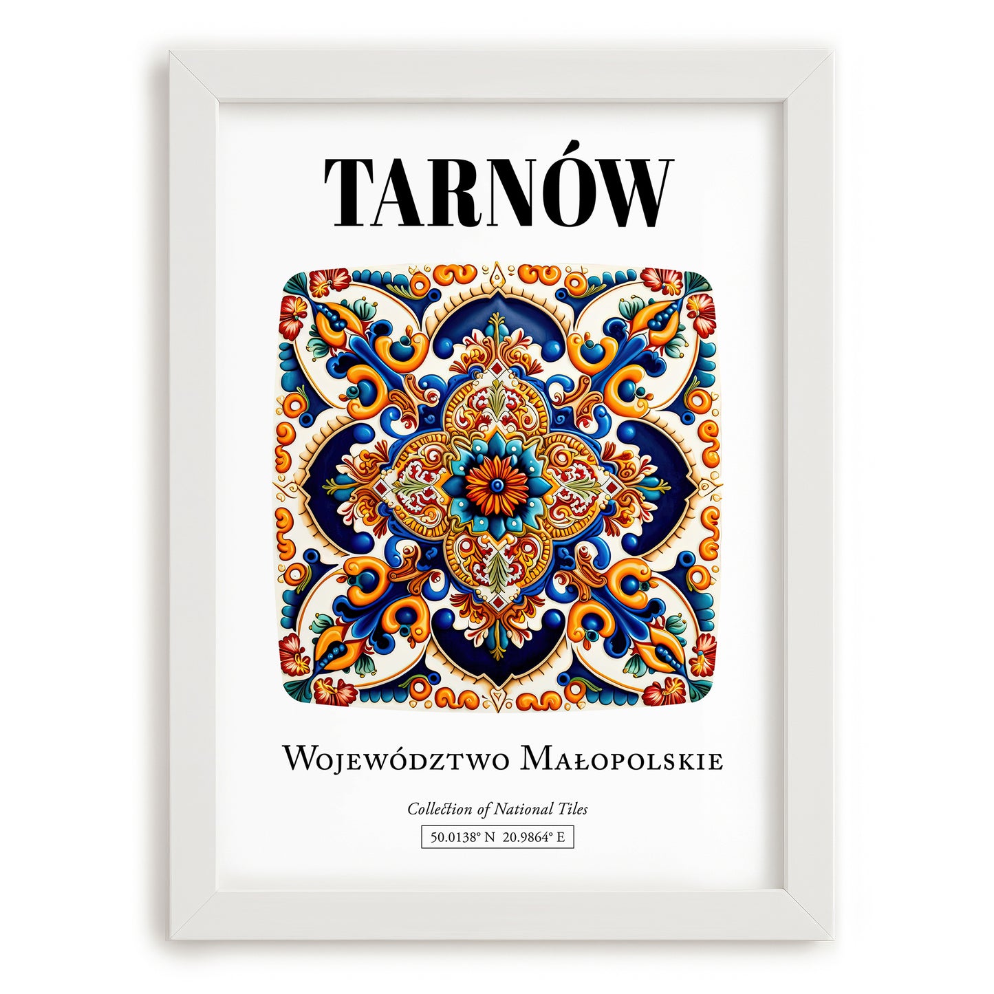 Tarnów, Poland – Travel Wall Decor, placed in minimal white frame
