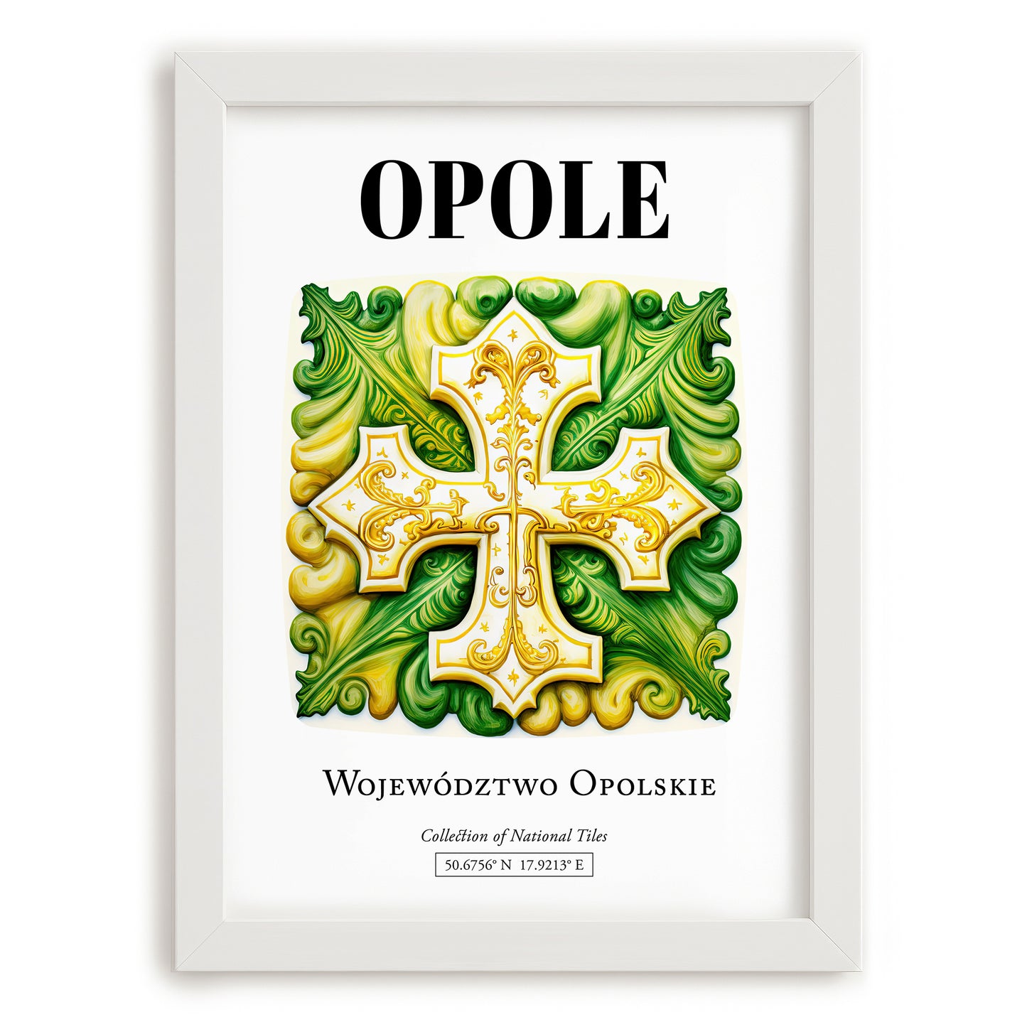 Opole, Poland – Global Wall Art, placed in minimal white frame