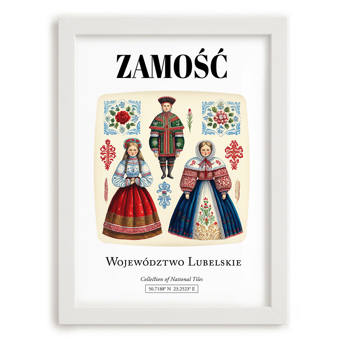 Zamość, Poland – Travel Print, placed in minimal white frame