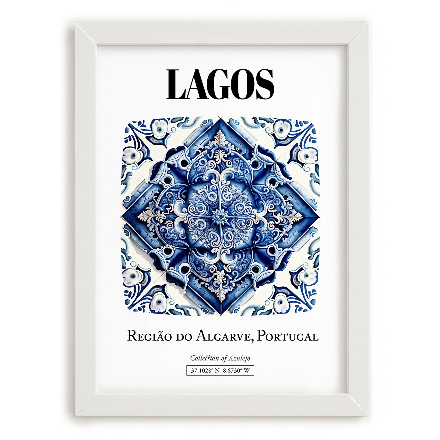 Lagos, Portugal – Historic Cities Art Print, placed in minimal white frame