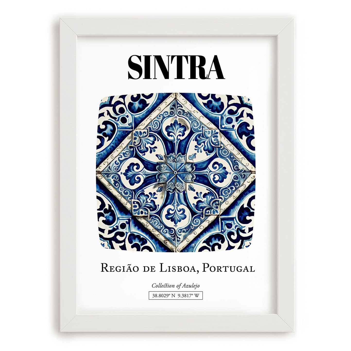 Sintra, Portugal – Travel Poster, placed in minimal white frame