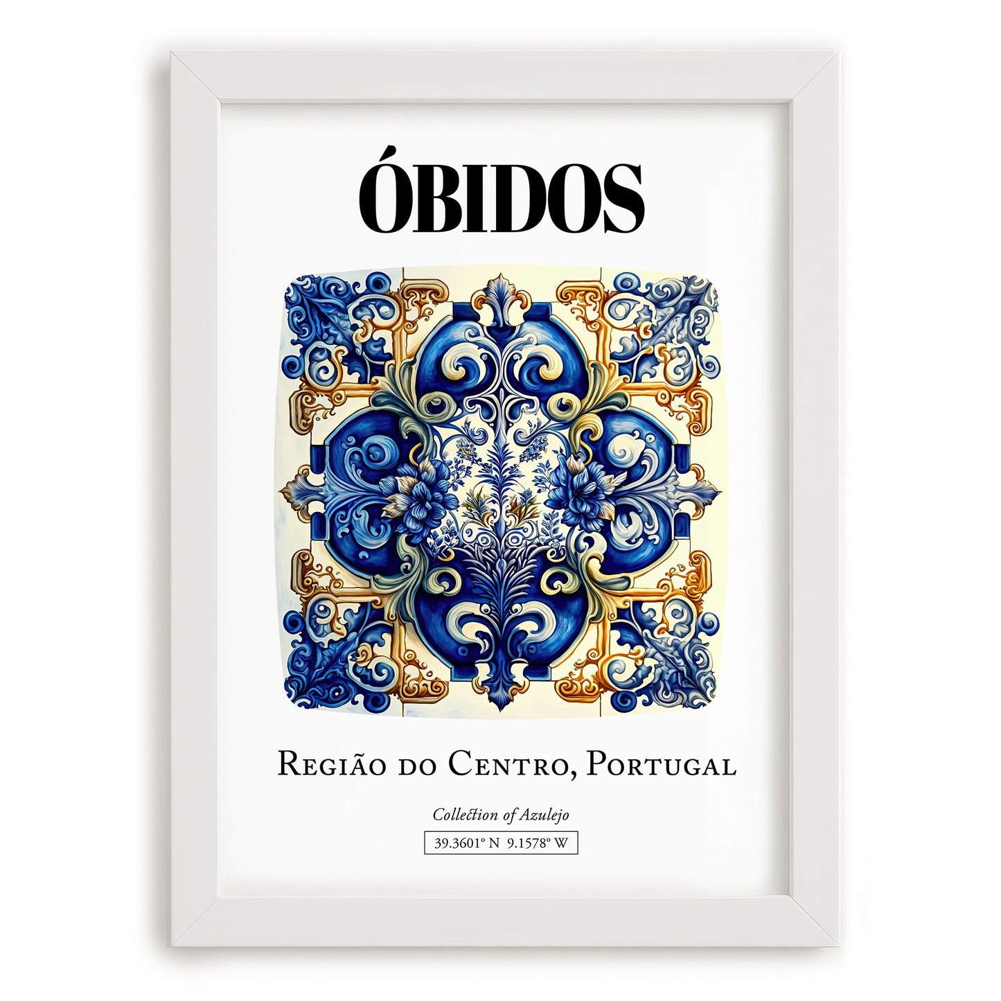 Óbidos, Portugal – Travel Print, placed in minimal white frame
