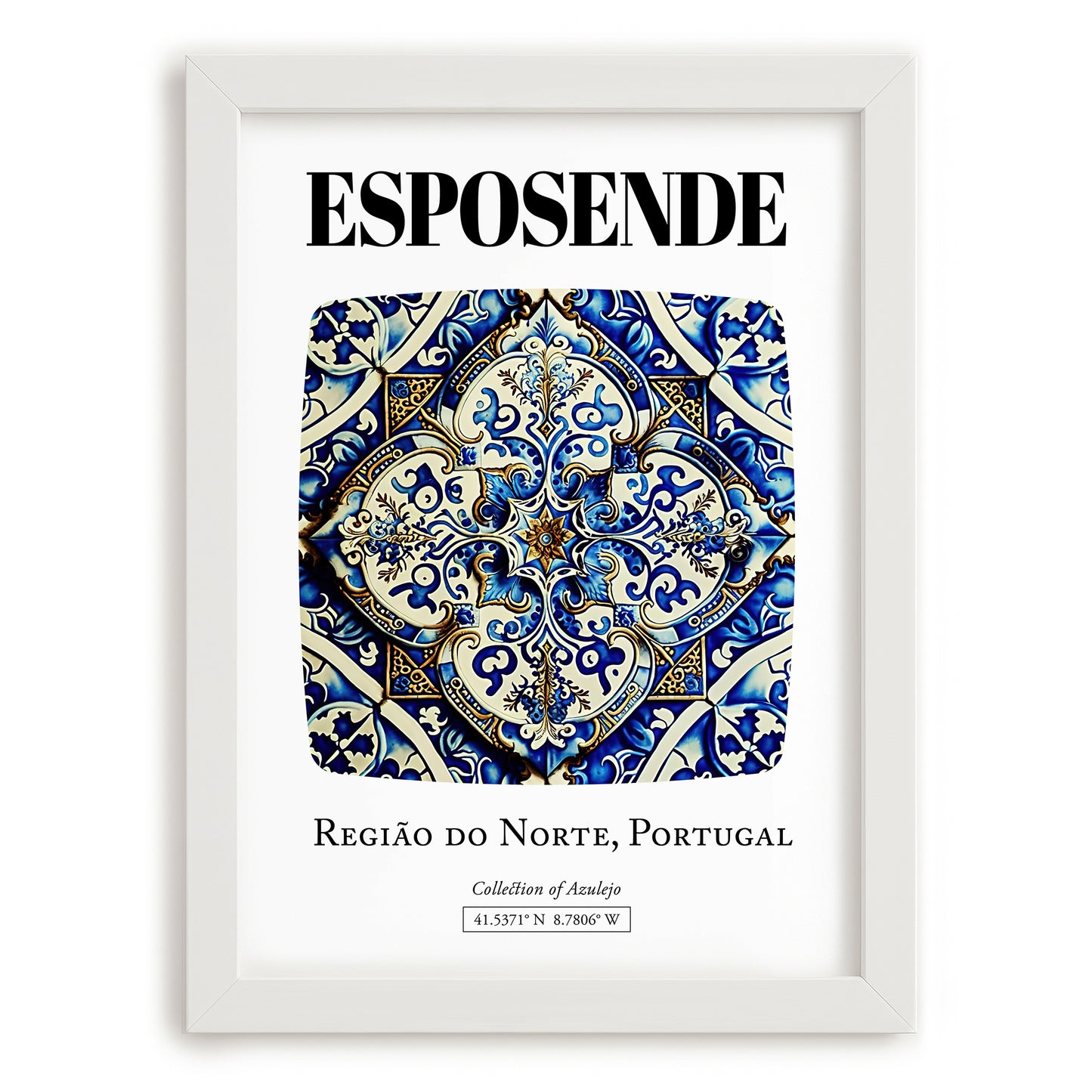 Esposende, Portugal – World Heritage Travel Poster, placed in minimal white frame