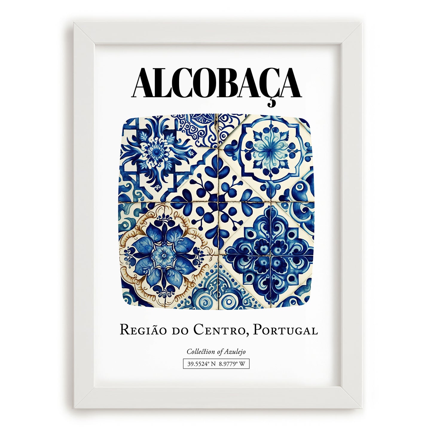 Alcobaça, Portugal – Travel Print, placed in minimal white frame