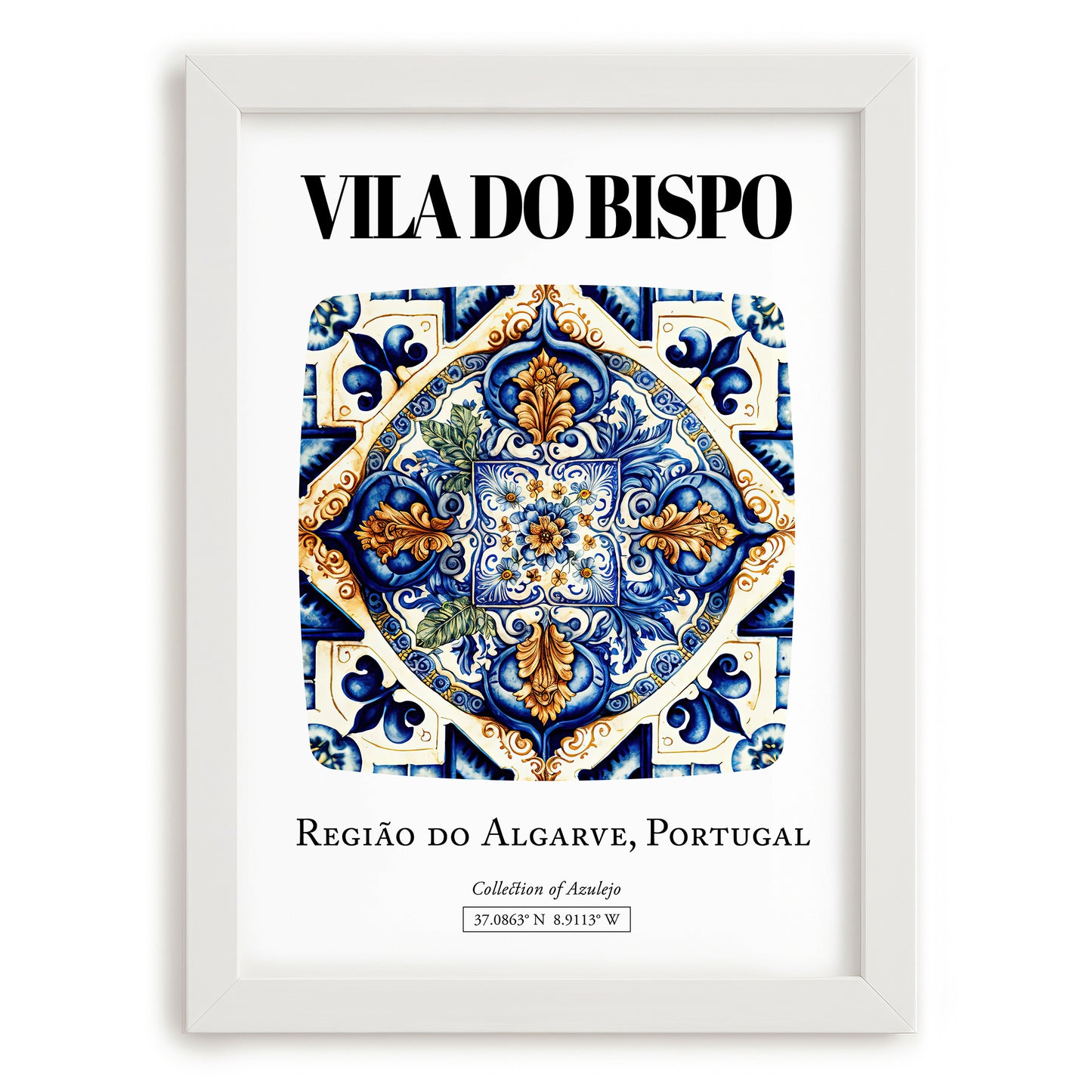 Vila Do Bispo, Portugal – Travel Poster, placed in minimal white frame