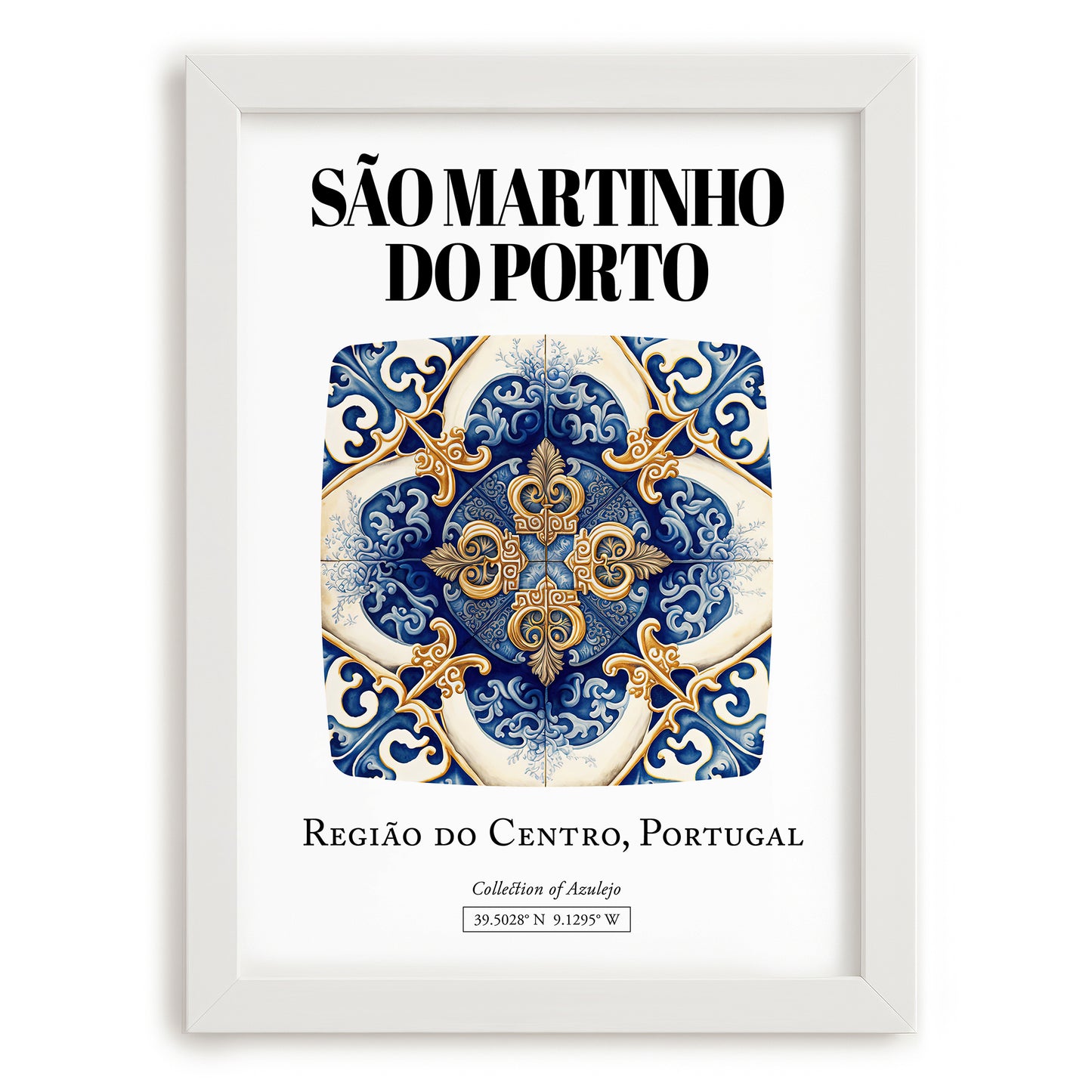 São Martinho Do Porto, Portugal – Travel Print, placed in minimal white frame