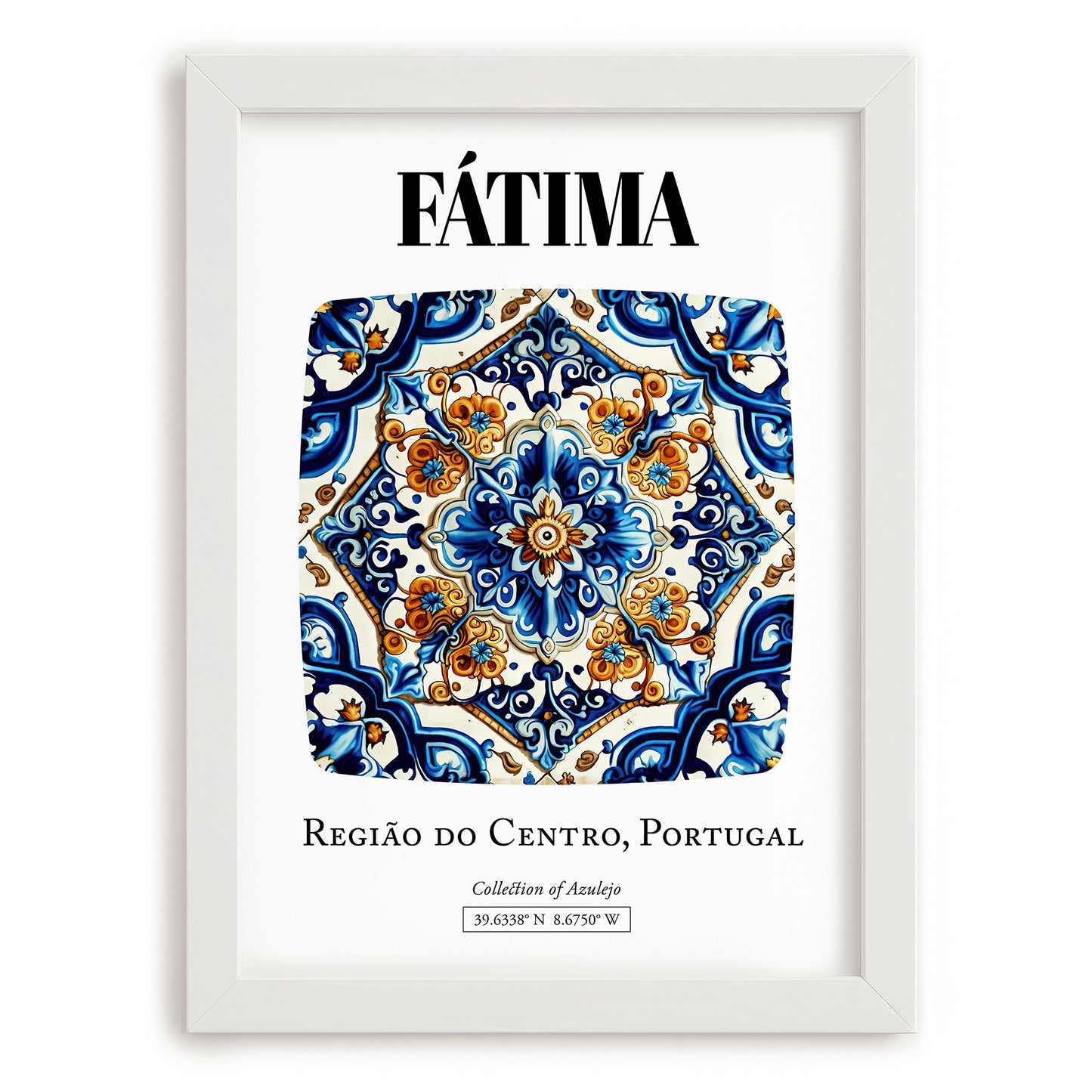 Fátima, Portugal – Travel Poster, placed in minimal white frame