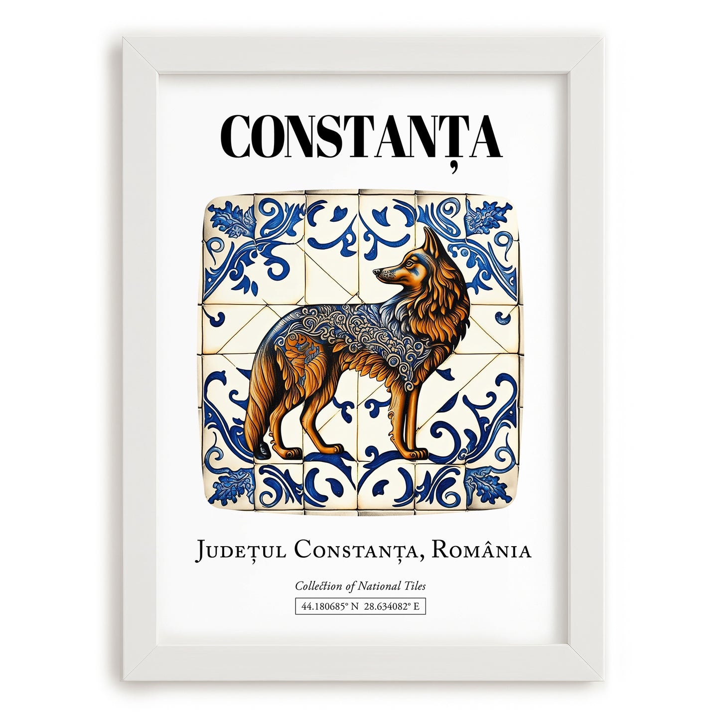 Constanța, Romania – Travel Wall Decor, placed in minimal white frame