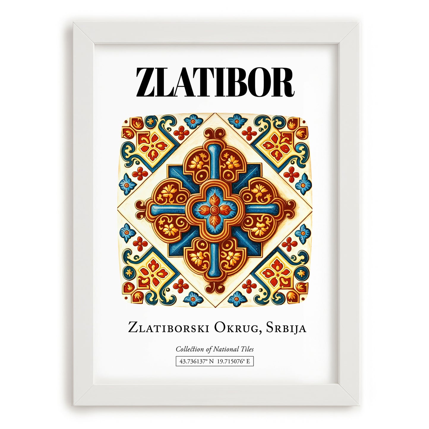 Zlatibor, Serbia – Wanderlust Wall Decor, placed in minimal white frame