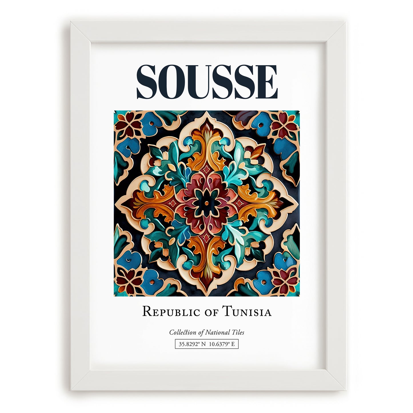 Sousse, Tunisia – Travel Wall Decor, placed in minimal white frame