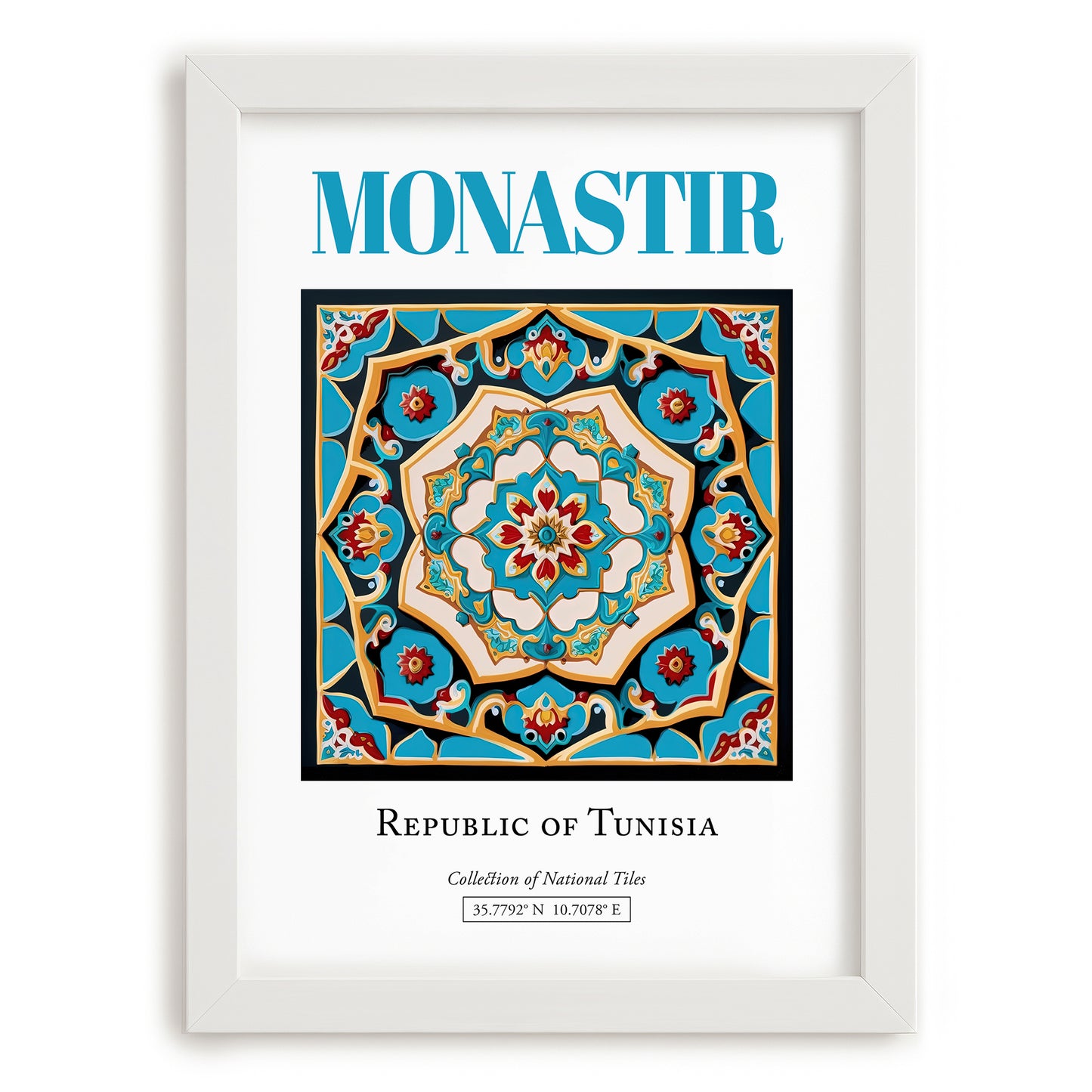 Monastir, Tunisia – Global Wall Art, placed in minimal white frame
