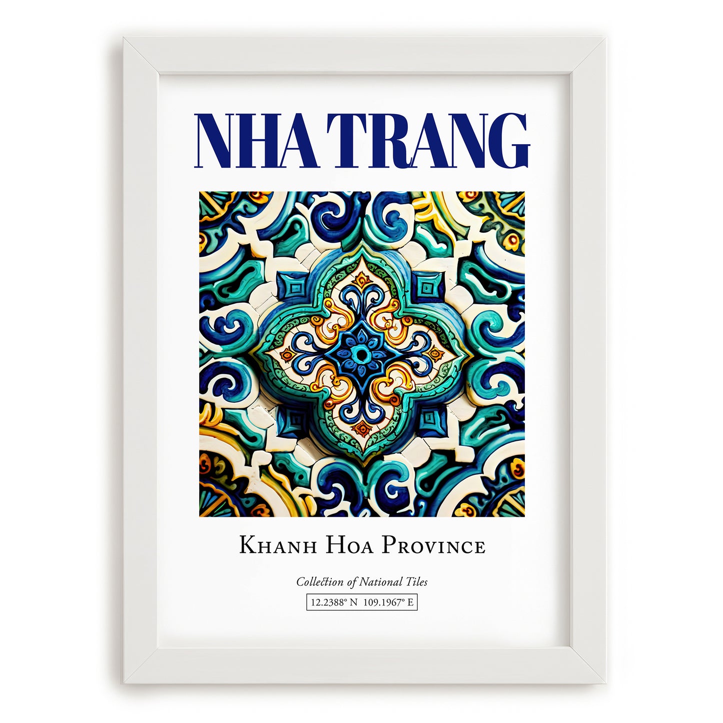 Nha Trang, Vietnam – Country Culture Poster, placed in minimal white frame
