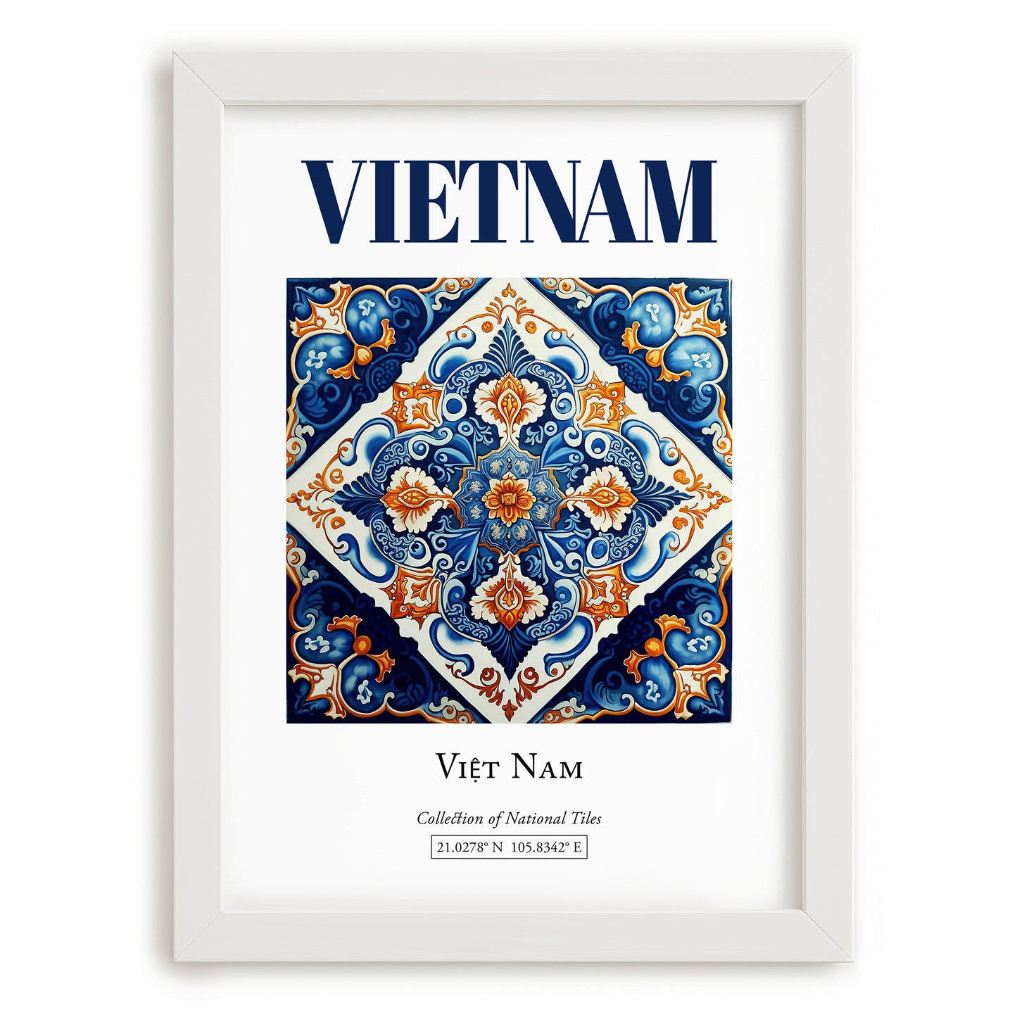 Vietnam, Vietnam – Travel Wall Decor, placed in minimal white frame