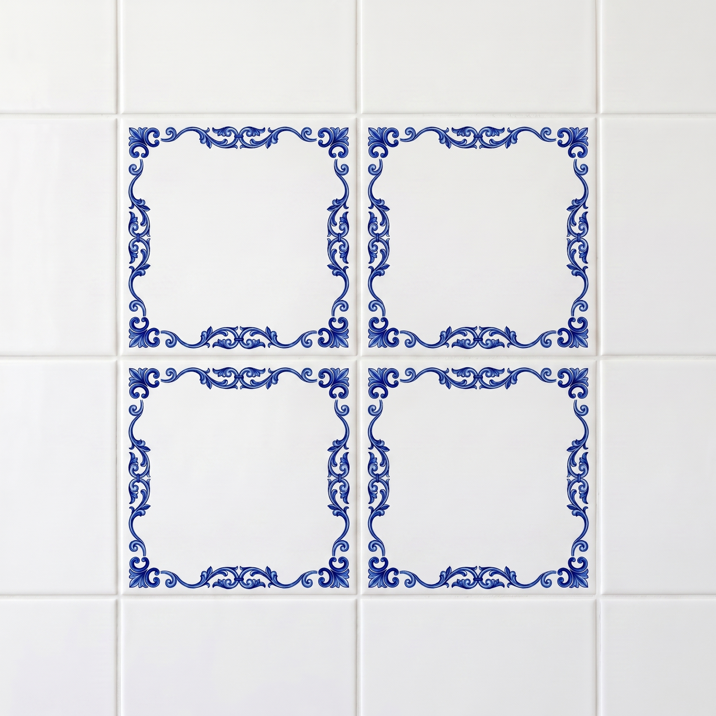 4er-Set Azulejo-Motiv-Fliesen · 65% sparen