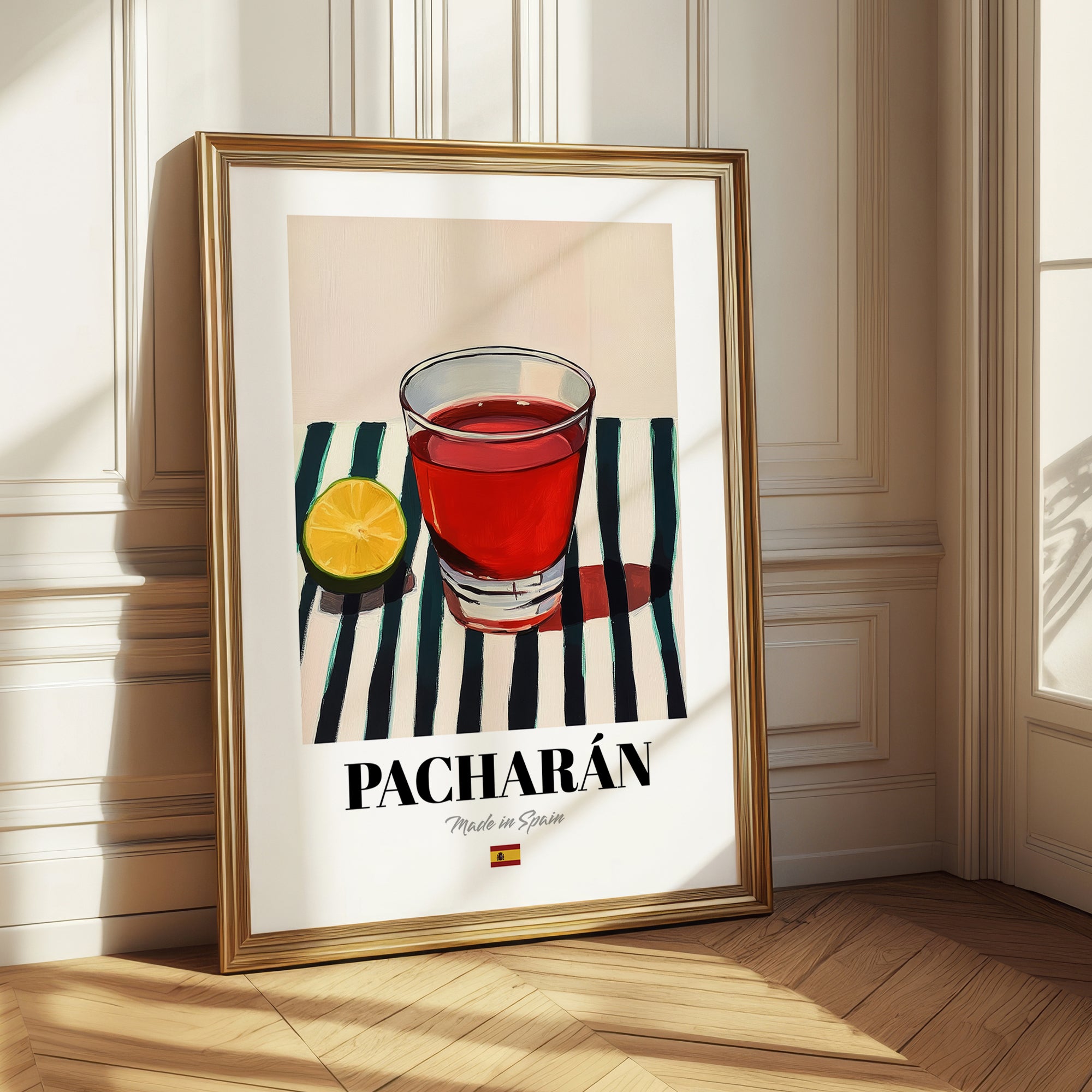Pacharán – Spanish Liqueur Drink, Beach Bar Poster