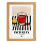Pacharán – Spanish Liqueur Drink, Beach Bar Poster, set in oak frame