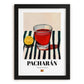 Pacharán – Spanish Liqueur Drink, Beach Bar Poster, in sleek black frame