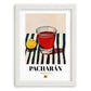 Pacharán – Spanish Liqueur Drink, Beach Bar Poster, placed in minimal white frame
