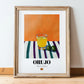 Orujo – Spanish Spirit Drink, Hotel Lobby Print, in wooden frame leaning on the floor