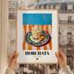 Horchata – Spanish Beverage Drink, Jazz Bar Poster, styled in a charming Paris street view