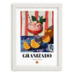 Granizado – Spanish Beverage Drink, Jazz Bar Wall Art, placed in minimal white frame