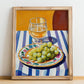Mosto – Spanish Beverage Drink, Sky Bar Art, no-text version framed in wood
