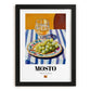 Mosto – Spanish Beverage Drink, Sky Bar Art, in sleek black frame