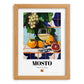 Mosto – Spanish Beverage Drink, Beach Bar Poster, set in oak frame