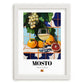 Mosto – Spanish Beverage Drink, Beach Bar Poster, placed in minimal white frame