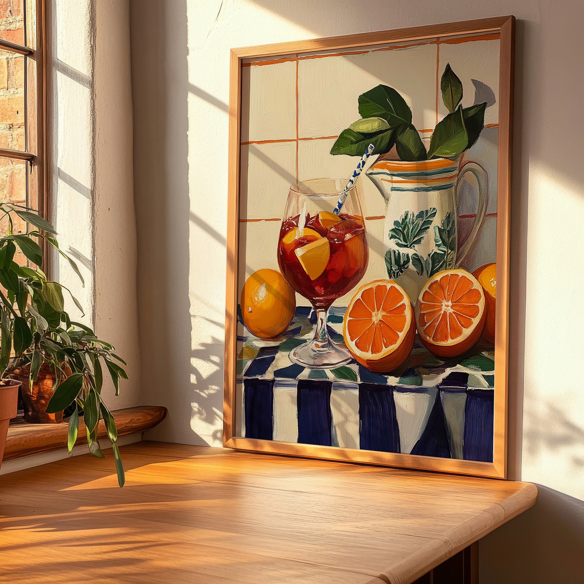 Sangria – Spanish Cocktail Drink, Rooftop Terrace Poster, clean layout with no caption