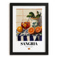 Sangria – Spanish Cocktail Drink, Rooftop Terrace Poster, in sleek black frame