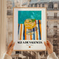 Agua de Valencia – Spanish Cocktail Drink, Cocktail Lounge Poster, styled in a charming Paris street view