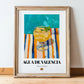 Agua de Valencia – Spanish Cocktail Drink, Cocktail Lounge Poster, in wooden frame leaning on the floor