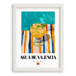 Agua de Valencia – Spanish Cocktail Drink, Cocktail Lounge Poster, placed in minimal white frame