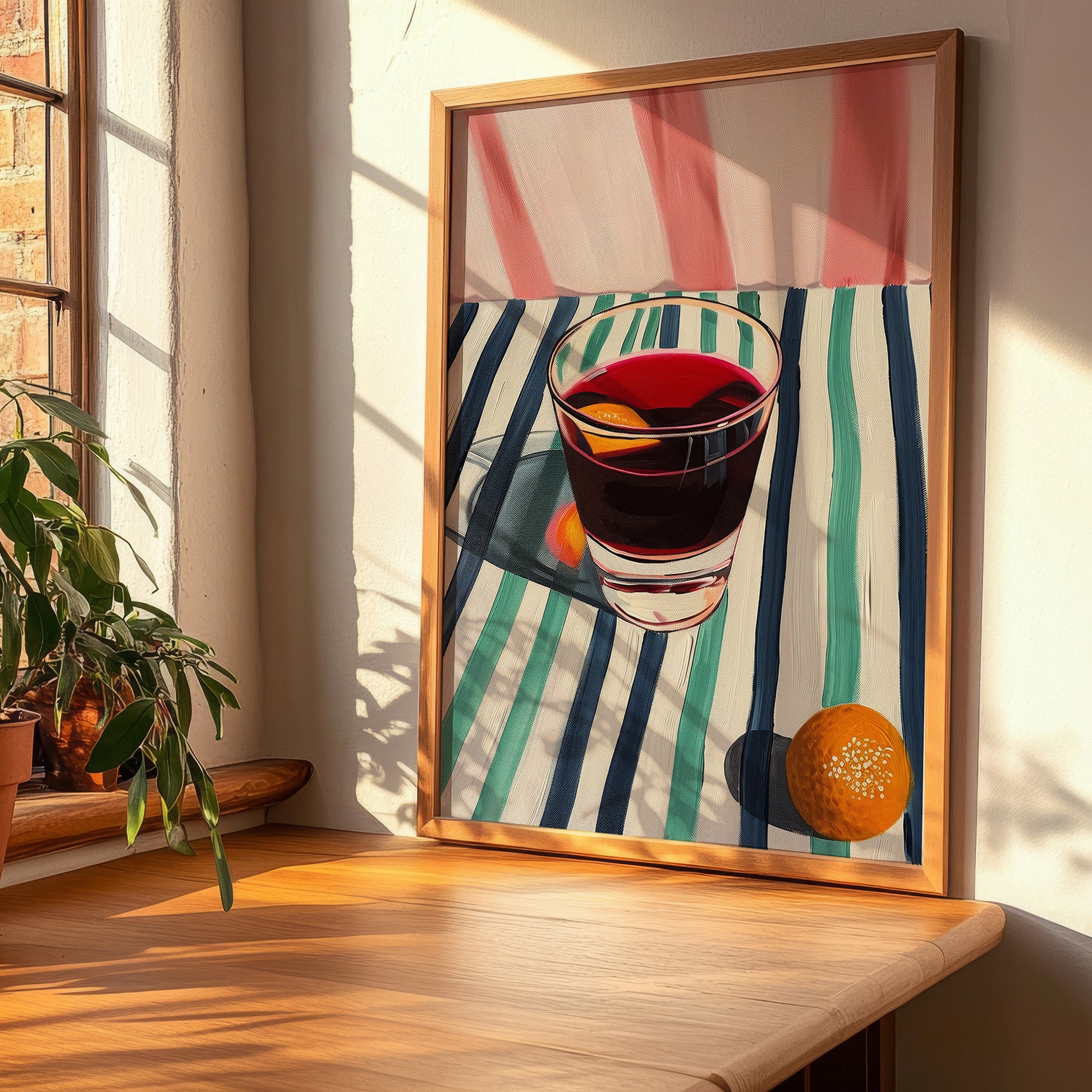 Tinto de Verano – Spanish Cocktail Drink, Speakeasy Illustration, clean layout with no caption