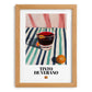 Tinto de Verano – Spanish Cocktail Drink, Speakeasy Illustration, set in oak frame