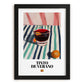 Tinto de Verano – Spanish Cocktail Drink, Speakeasy Illustration, in sleek black frame
